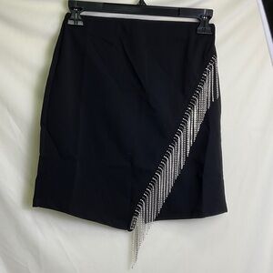 Miss Selfridge Black Pencil Skirt with Sparkly Rhinestones